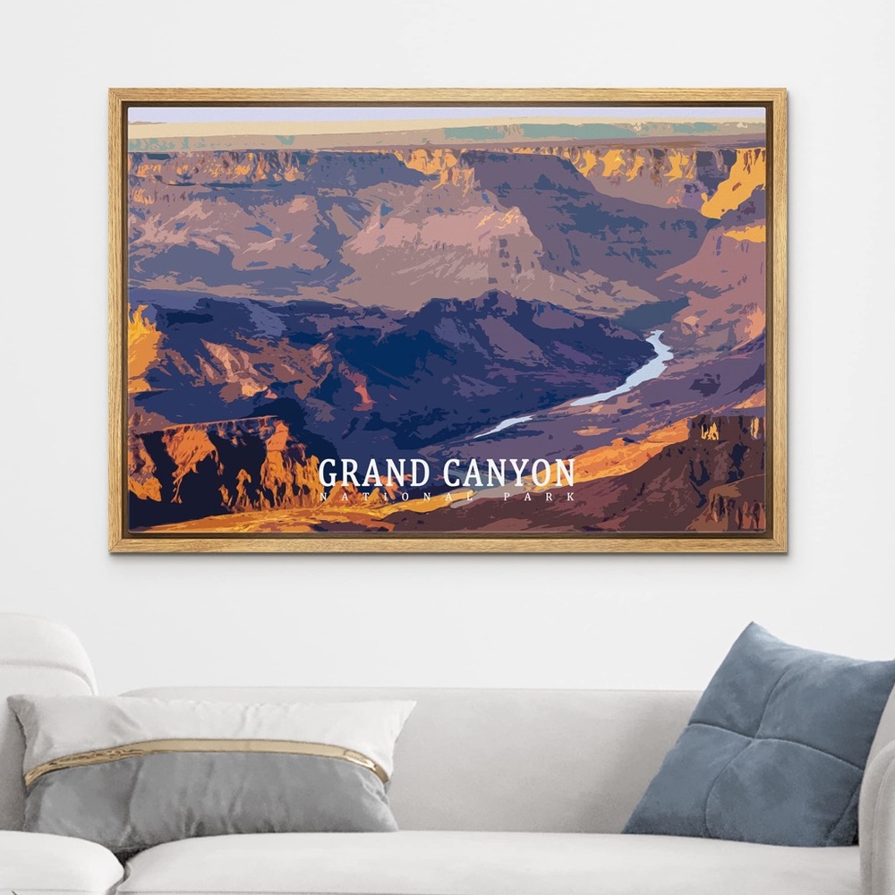 Framed Canvas Print Wall Art Grand Canyon National Park Sunset Nature Landscape
